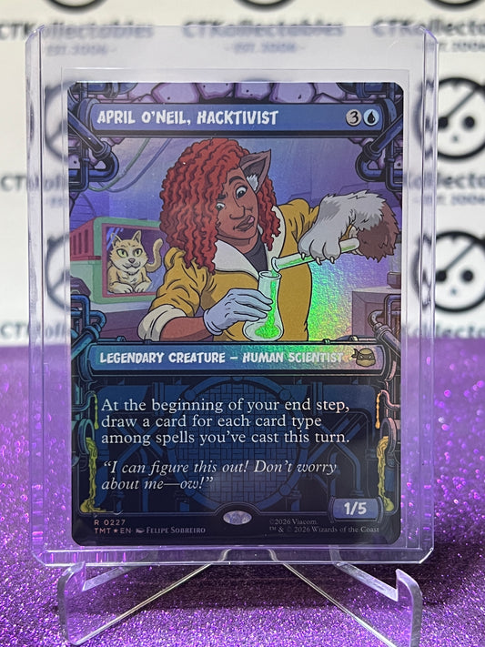 2026 MAGIC THE GATHERING TEENAGE MUTANT NINJA TURTLES APRIL O'NEIL HACKTIVIST # R 0227 FOIL CREATURE  CARD
