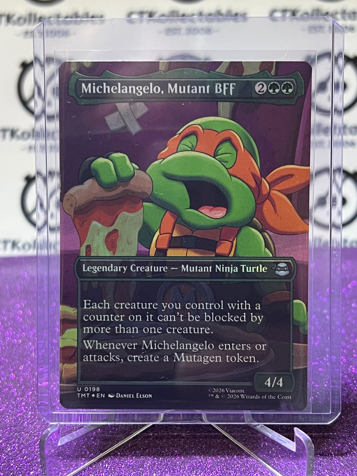 2026 MAGIC THE GATHERING TEENAGE MUTANT NINJA TURTLES MICHELANGELO, MUTANT BFF # U 0198 FOIL CREATURE  CARD