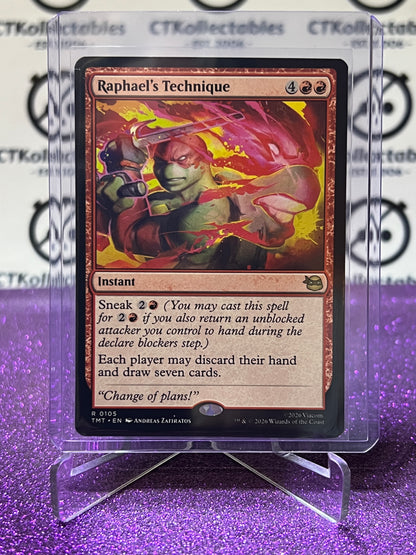 2026 MAGIC THE GATHERING TEENAGE MUTANT NINJA TURTLES RAPHAEL'S TECHNIQUE # R 0105 NON-FOIL INSTANT CARD