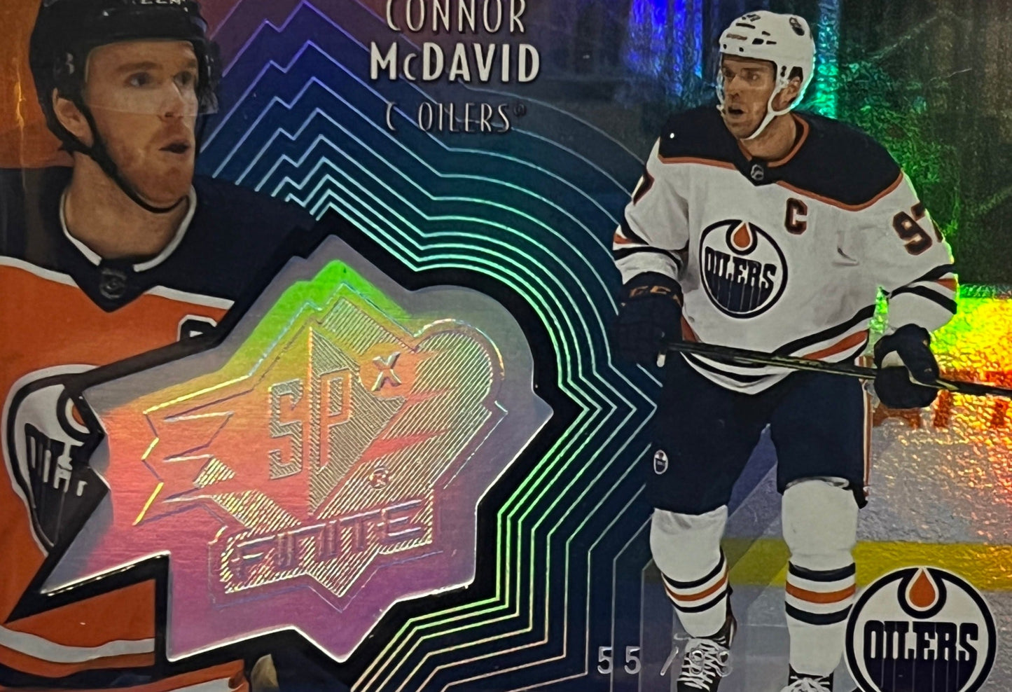 2021-22 UPPER DECK CONNOR McDAVID # SF-19 SPX /99 EDMONTON OILERS HOCKEY CARD