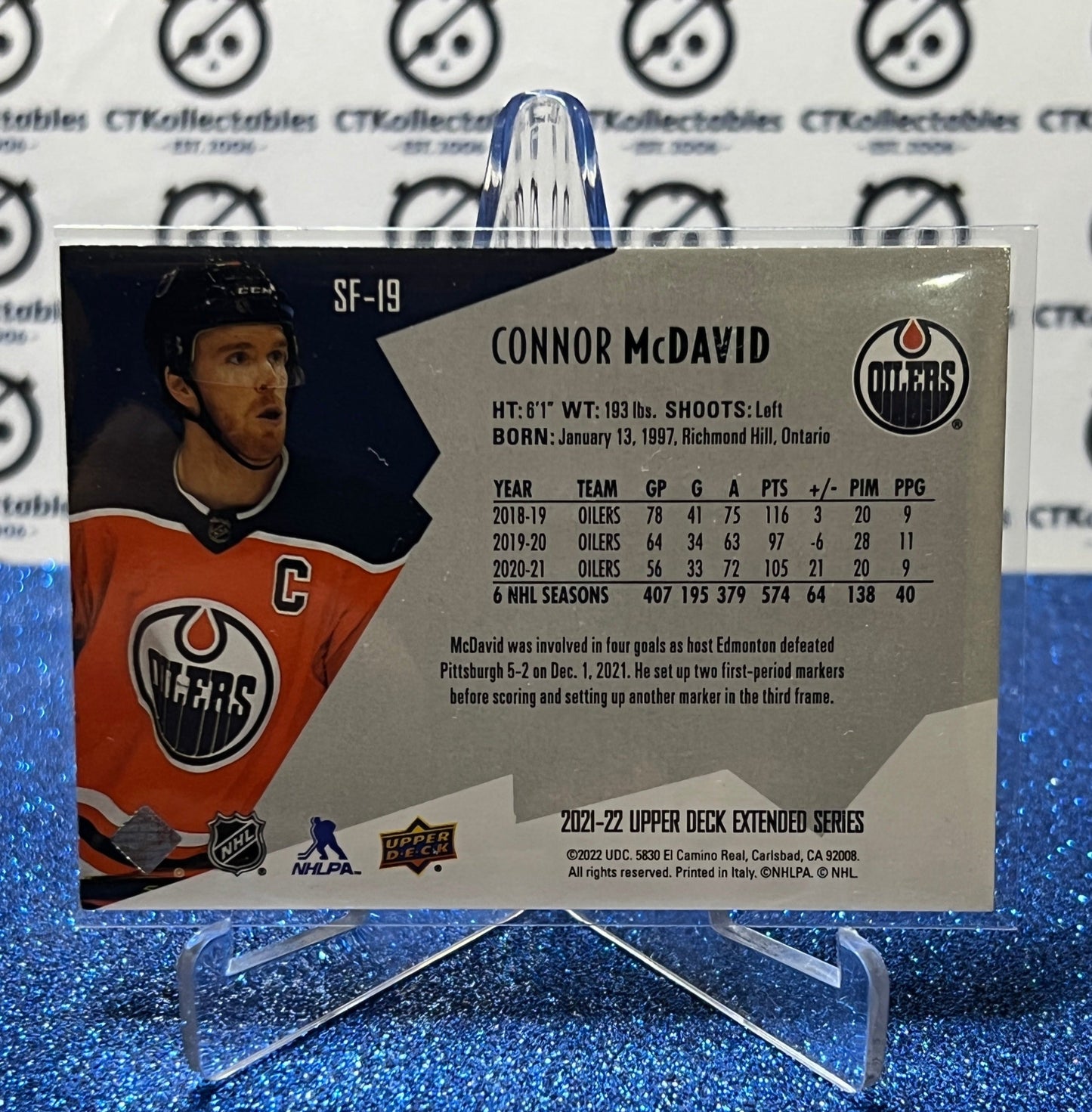 2021-22 UPPER DECK CONNOR McDAVID # SF-19 SPX /99 EDMONTON OILERS HOCKEY CARD