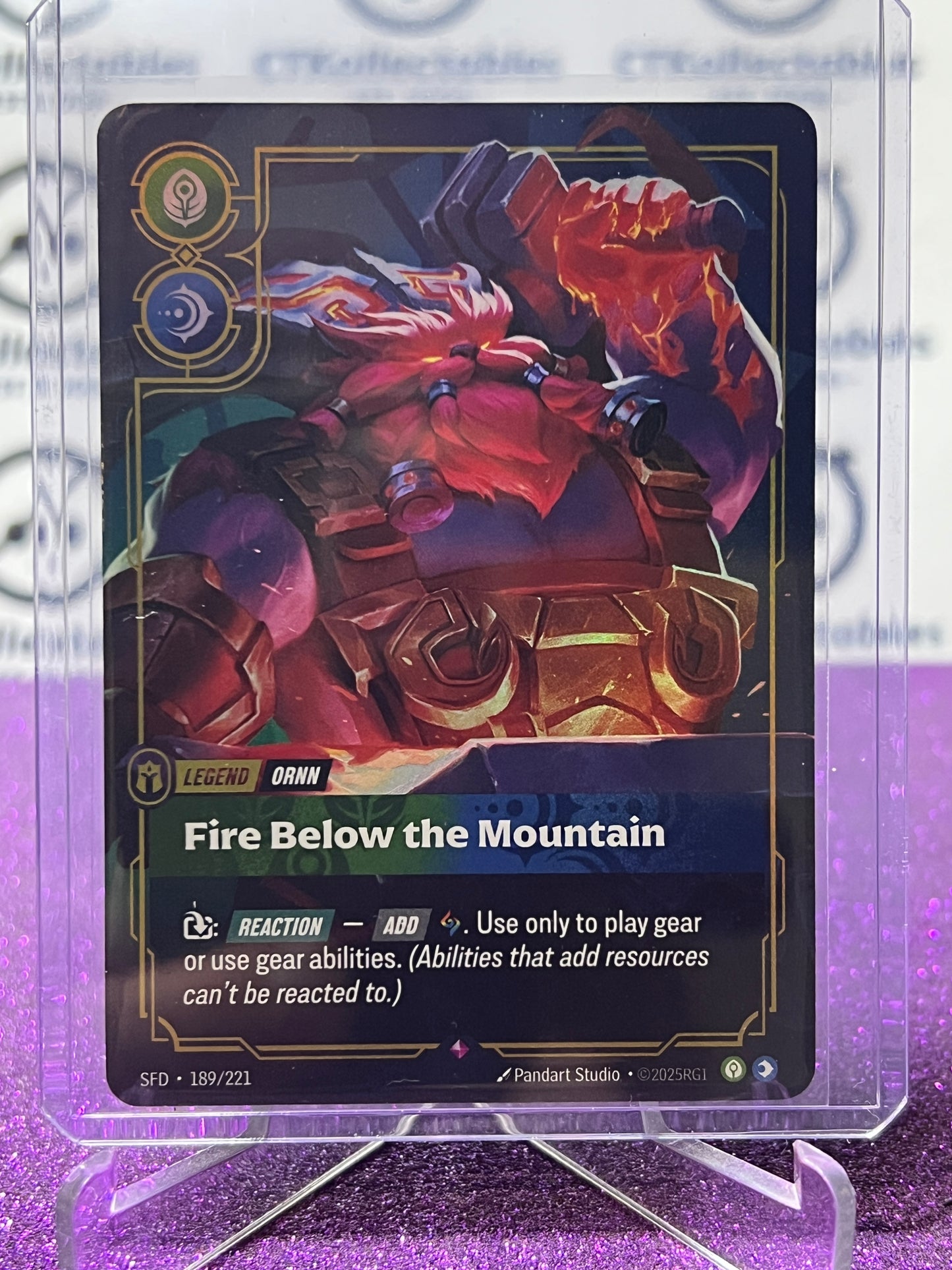 2026 RIFTBOUND LEAGUE OF LEGENDS SPIRITFORGED FIRE BELOW THE MOUNTAIN # 189/221 FOIL TRADING GAME CARD