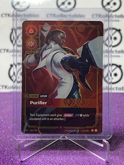 2026 RIFTBOUND LEAGUE OF LEGENDS SPIRITFORGED PURIFIER # 183/221 FOIL TRADING GAME CARD