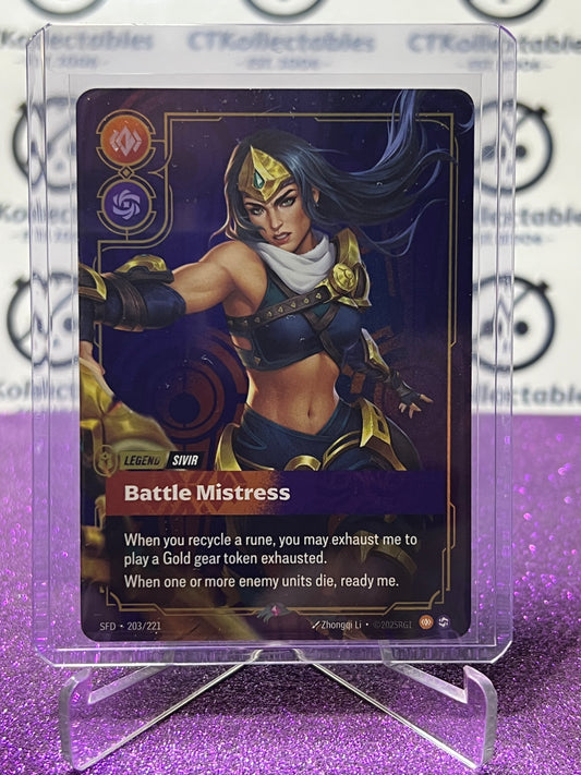 2026 RIFTBOUND LEAGUE OF LEGENDS SPIRITFORGED BATTLE MISTRESS # 203/221 FOIL TRADING GAME CARD