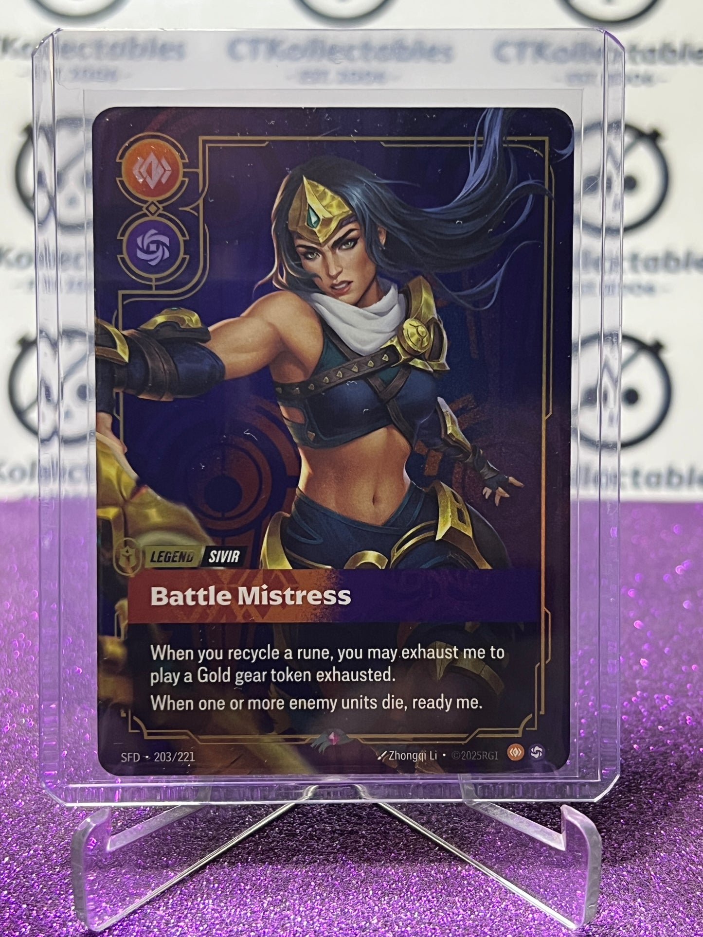 2026 RIFTBOUND LEAGUE OF LEGENDS SPIRITFORGED BATTLE MISTRESS # 203/221 FOIL TRADING GAME CARD
