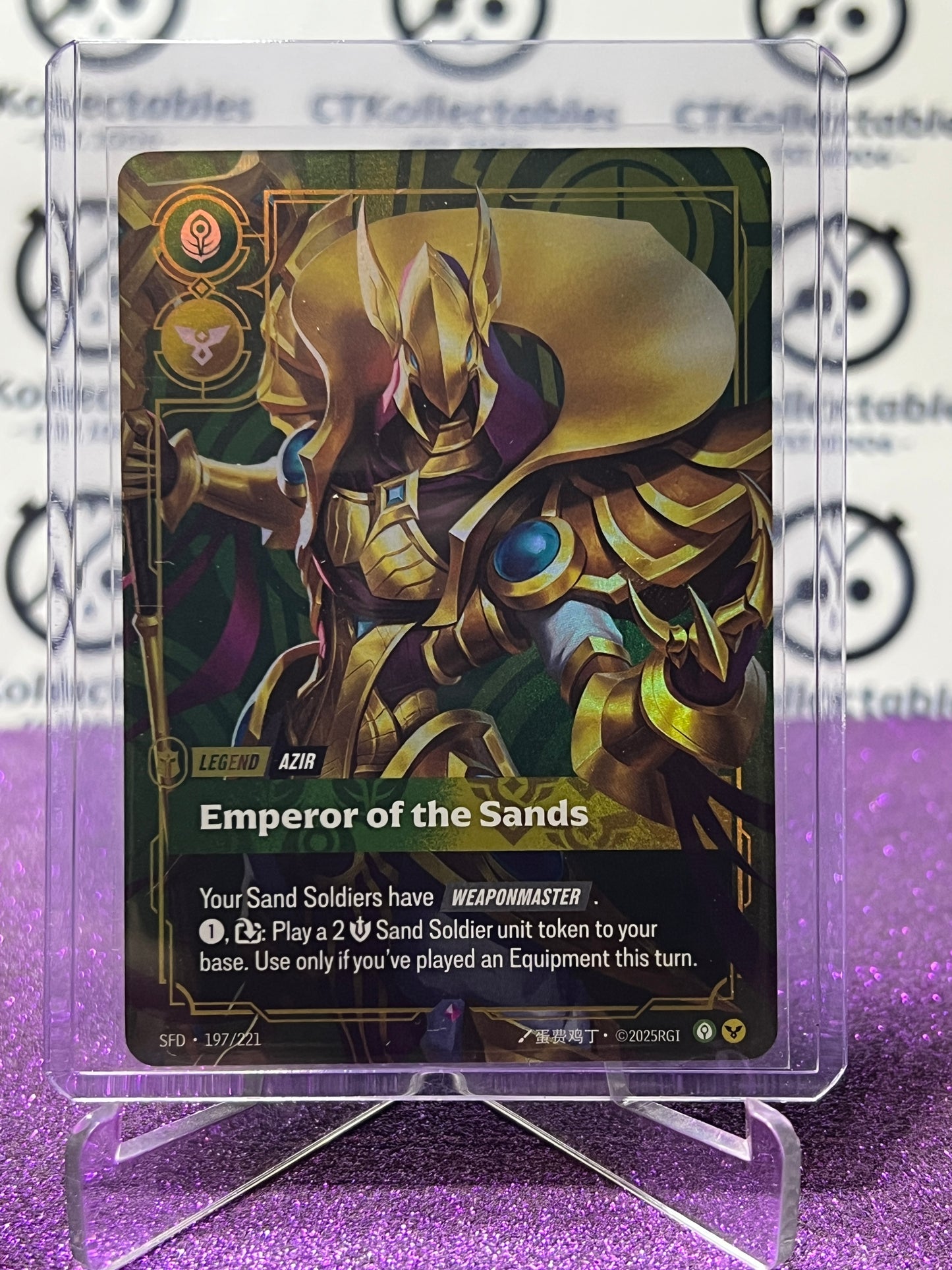 2026 RIFTBOUND LEAGUE OF LEGENDS SPIRITFORGED EMPEROR OF THE SANDS # 197/221 FOIL TRADING GAME CARD