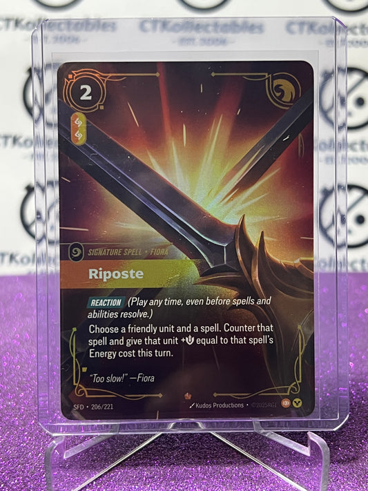 2026 RIFTBOUND LEAGUE OF LEGENDS SPIRITFORGED RIPOSTE # 206/221 FOIL TRADING GAME CARD