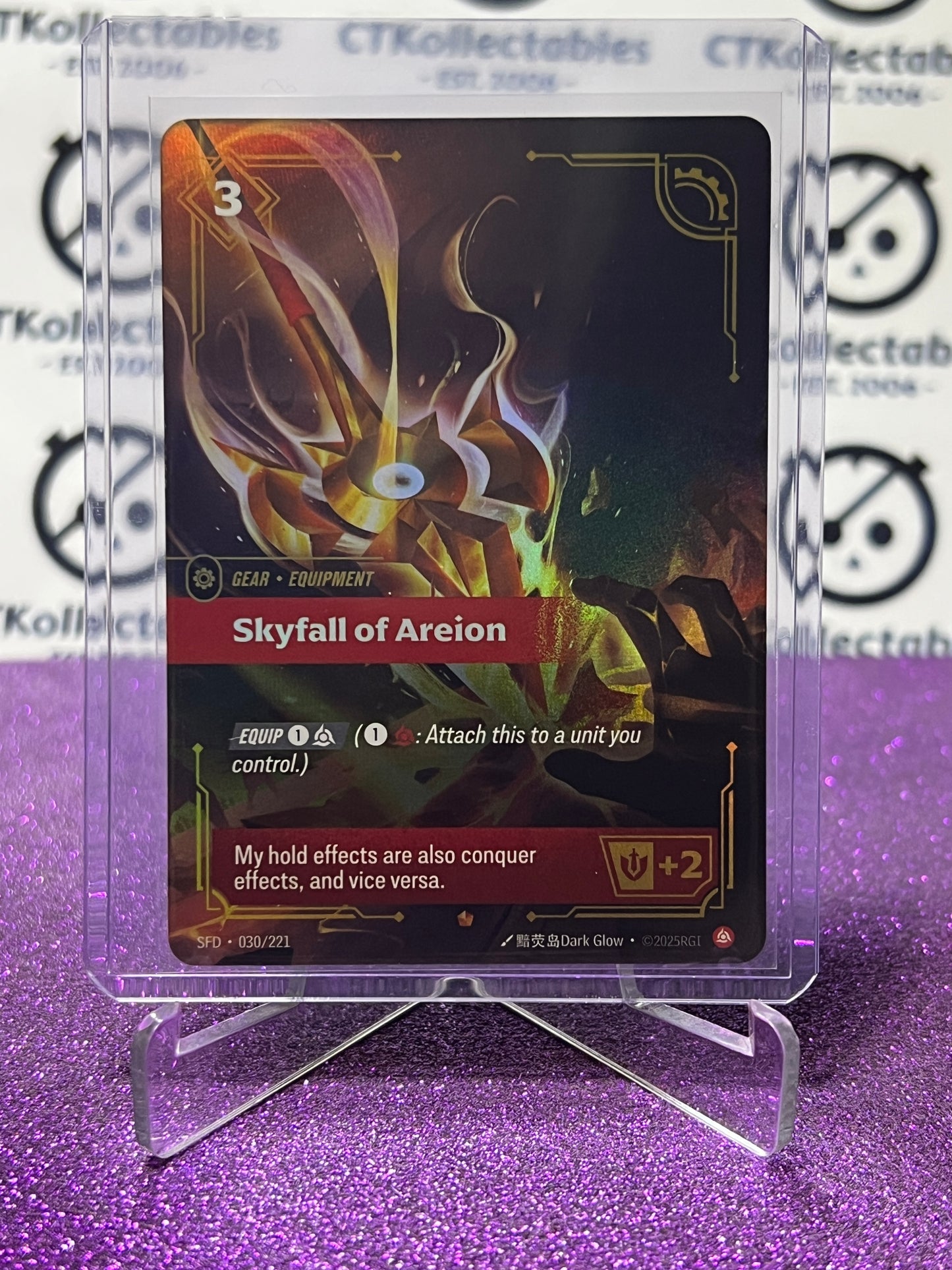 2026 RIFTBOUND LEAGUE OF LEGENDS SPIRITFORGED SKYFALL OF AREION # 030/221 FOIL TRADING GAME CARD