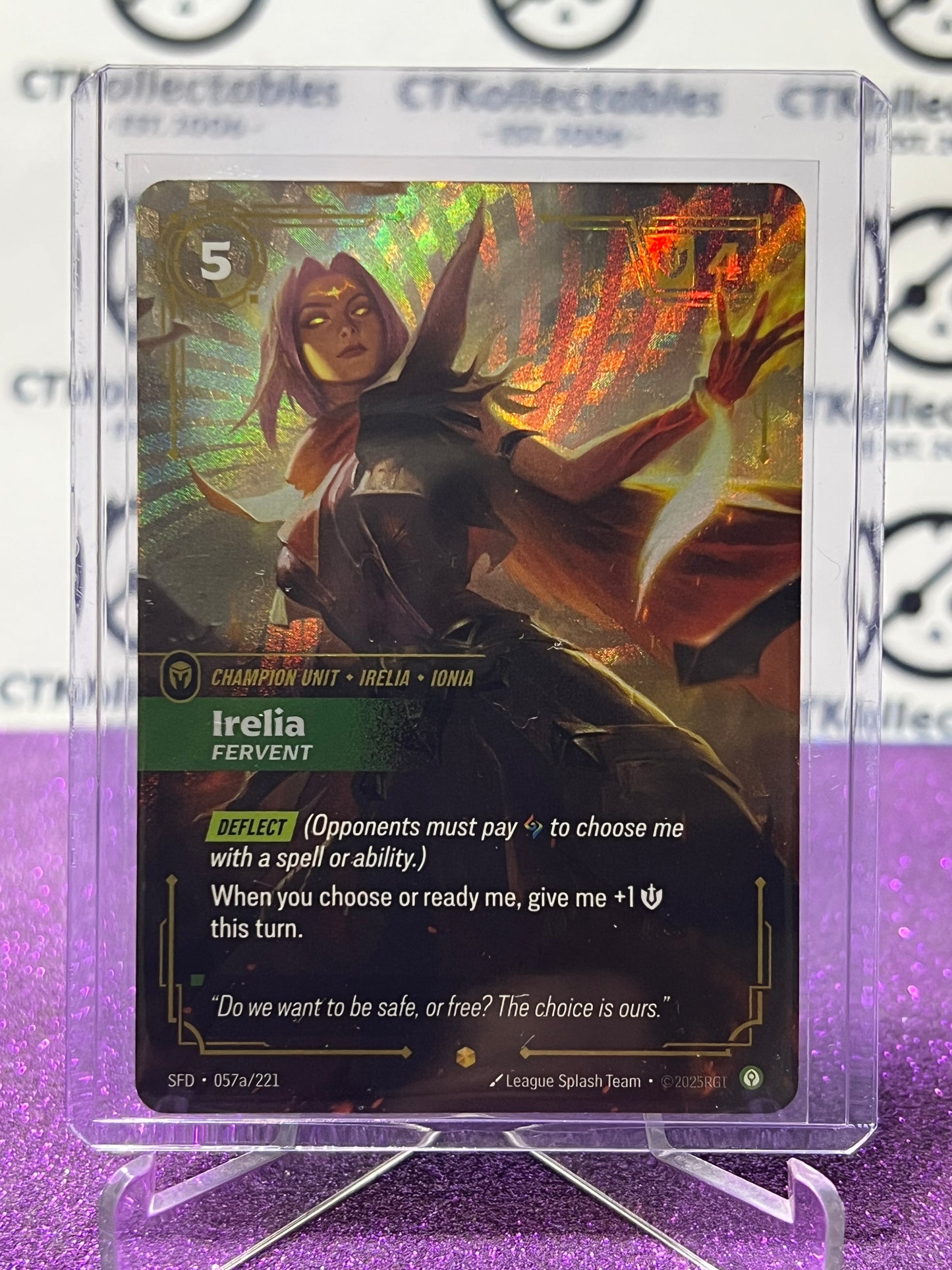 2026 RIFTBOUND LEAGUE OF LEGENDS SPIRITFORGED IRELIA # 057a/221 FOIL TRADING GAME CARD