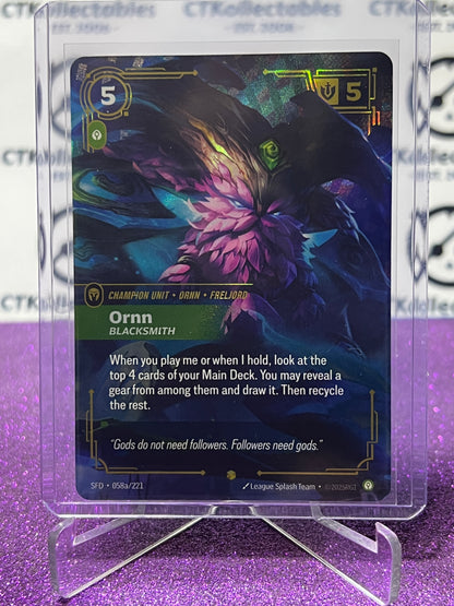 2026 RIFTBOUND LEAGUE OF LEGENDS SPIRITFORGED ORNN # 058a/221 FOIL TRADING GAME CARD