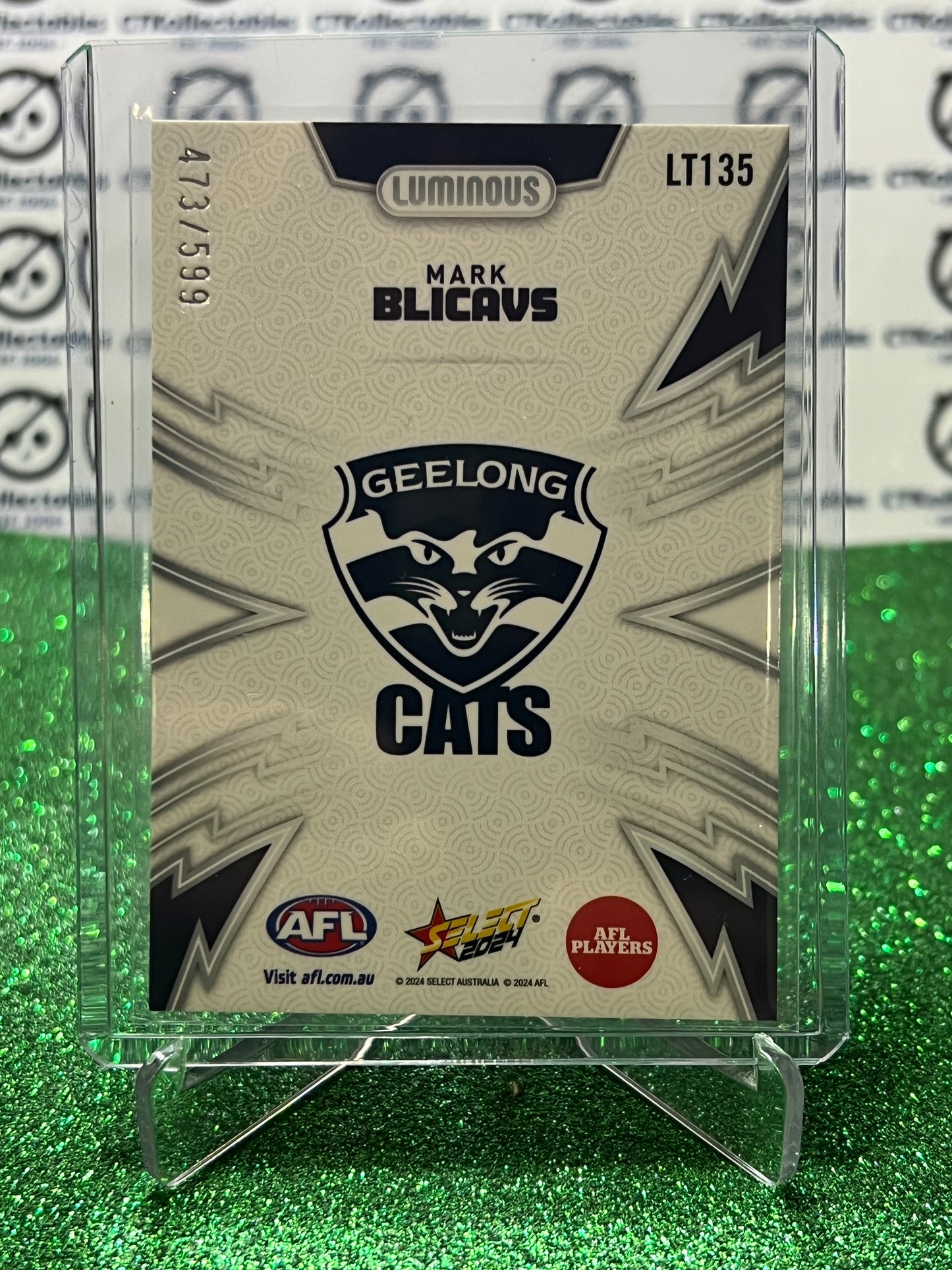 2024 AFL SELECT FOOTY STARS MARK BLICAVS # LT135 LUMINOUS  /599 GEELONG CATS