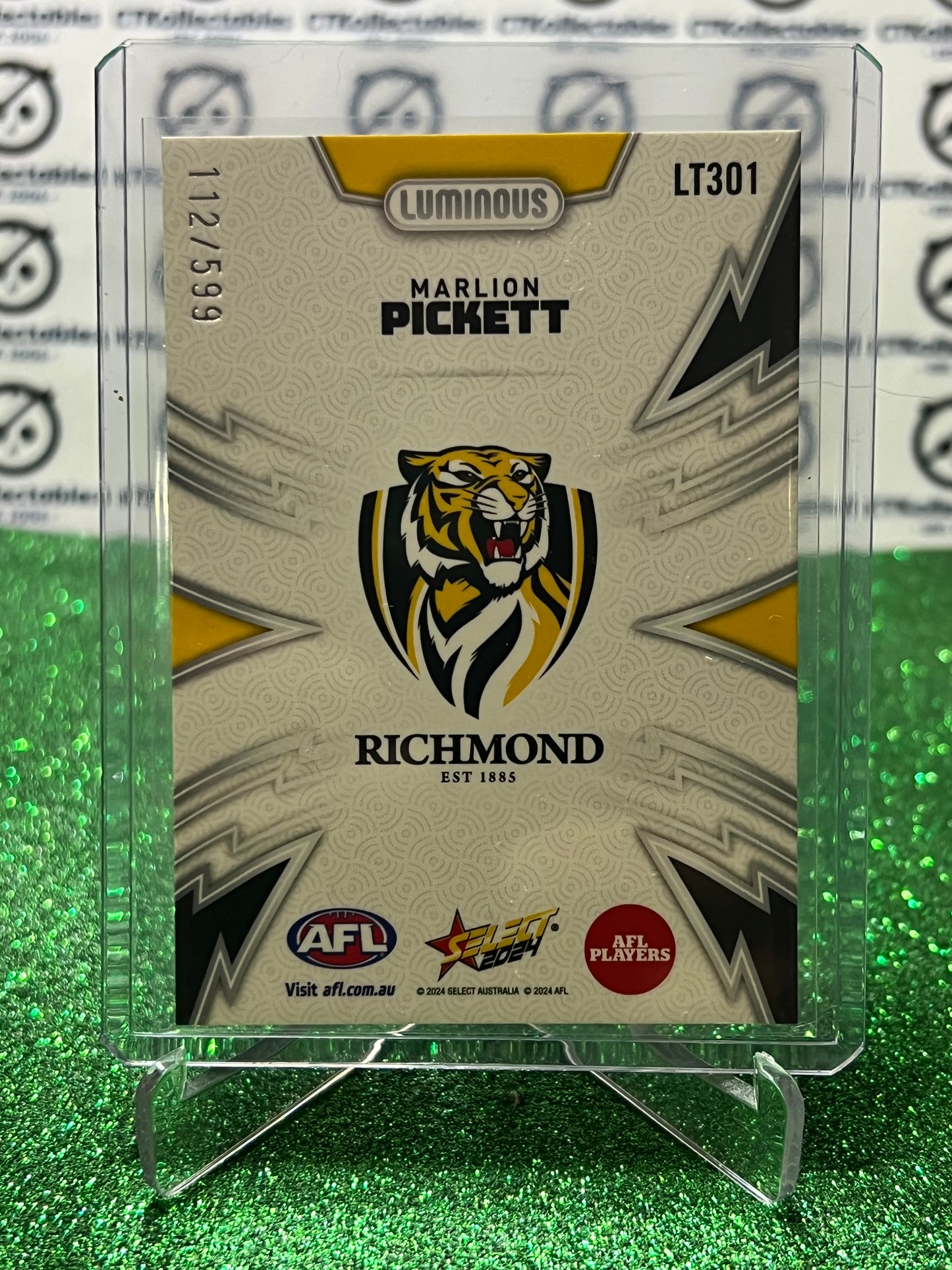 2024 AFL SELECT FOOTY STARS MARLION PICKETT # LT301 LUMINOUS  /599 RICHMOND TIGERS