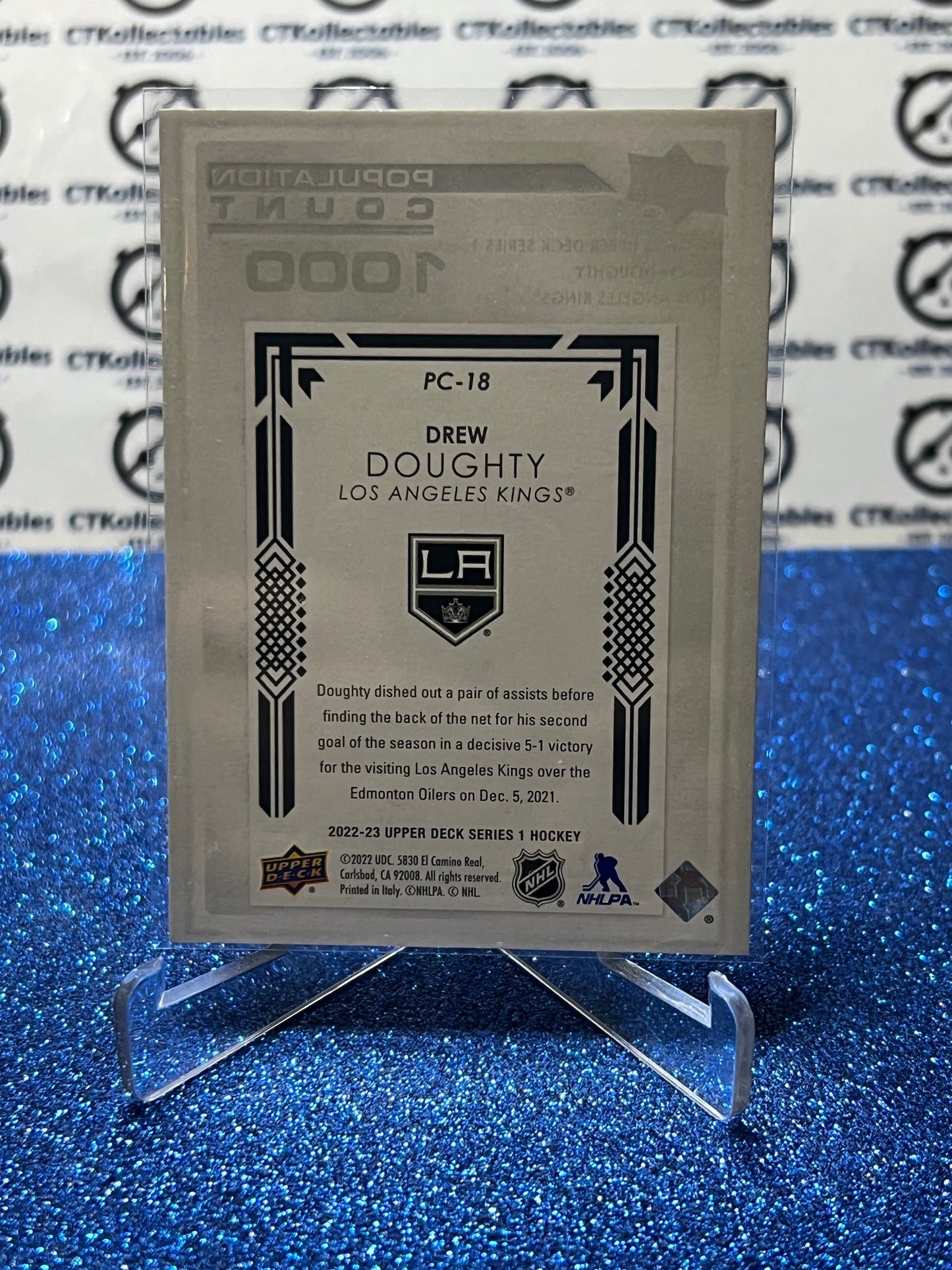 2022-23 UPPER DECK DREW DOUGHTY # PC-18 L A KINGS  HOCKEY NHL CARD