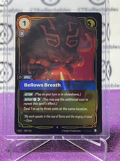 2026 RIFTBOUND LEAGUE OF LEGENDS SPIRITFORGED BELLOWS BREATH # 080/221  FOIL TRADING GAME CARD