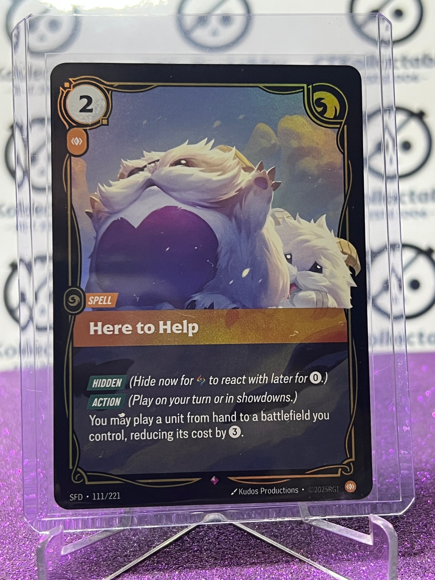 2026 RIFTBOUND LEAGUE OF LEGENDS SPIRITFORGED HERE TO HELP # 111/221  FOIL TRADING GAME CARD