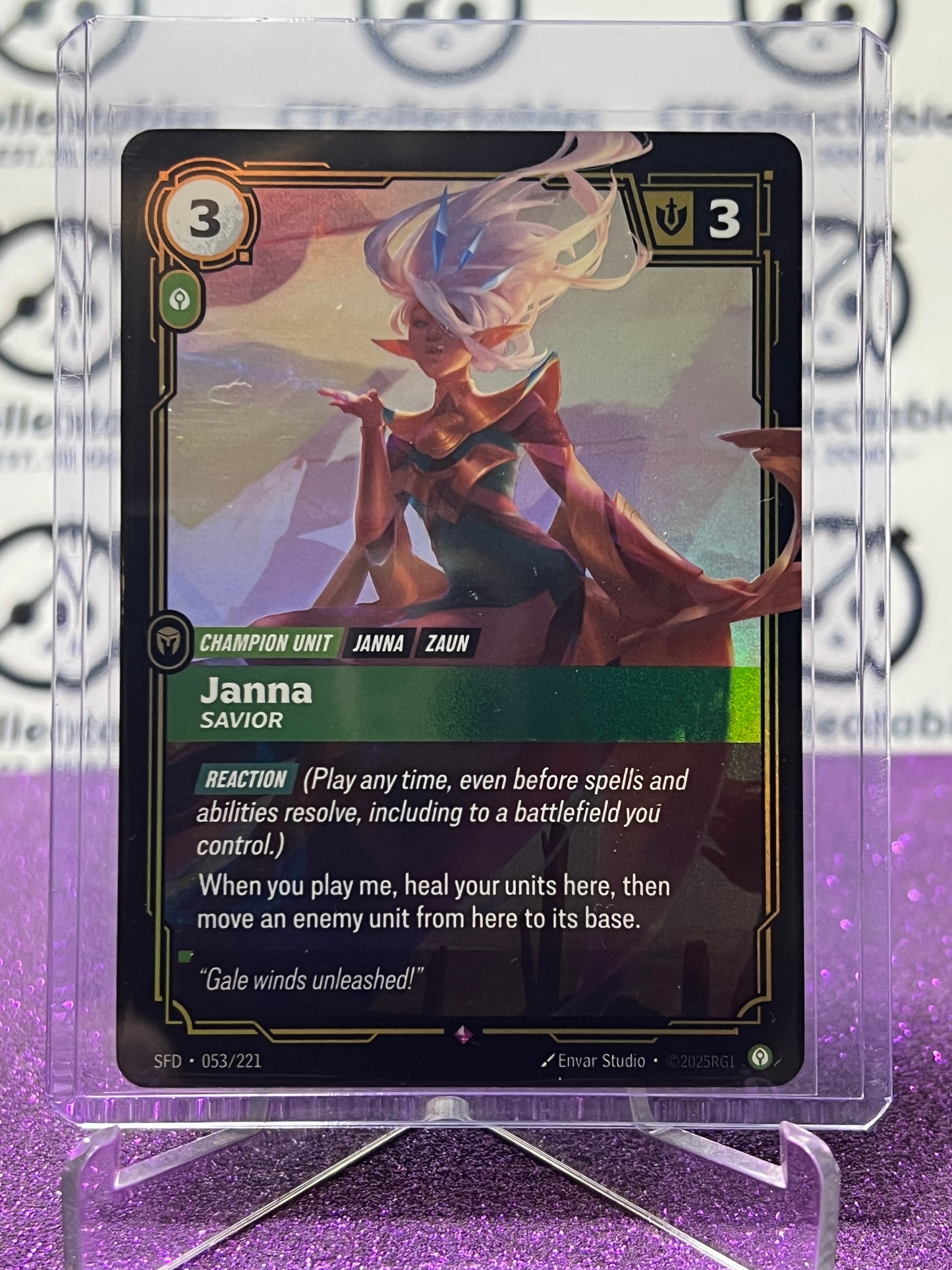 2026 RIFTBOUND LEAGUE OF LEGENDS SPIRITFORGED JANNA # 053/221  FOIL TRADING GAME CARD