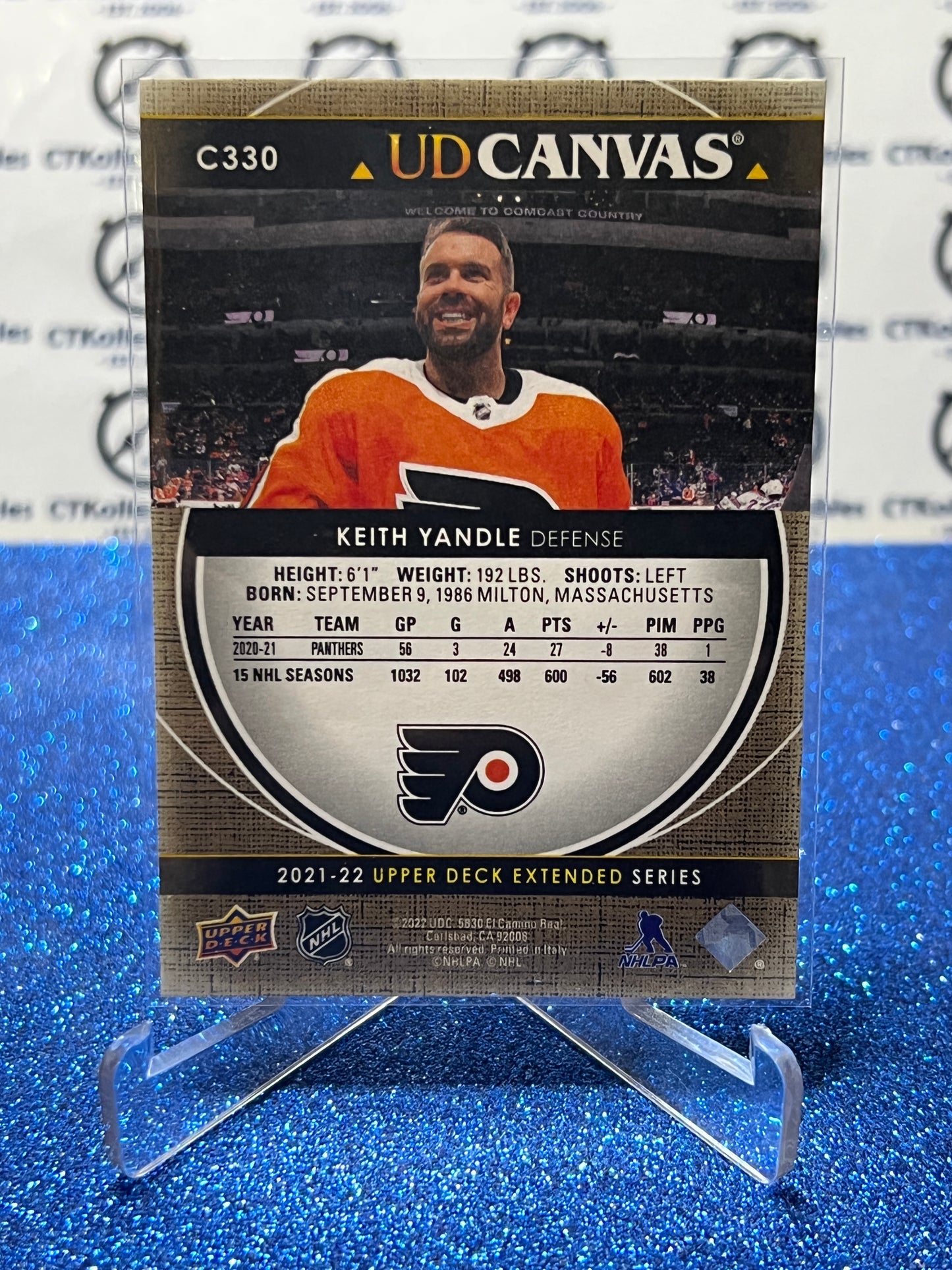 2021-22 UPPER DECK KEITH YANDLE # C330 UD CANVAS PHILADELPHIA FLYERS NHL HOCKEY  CARD