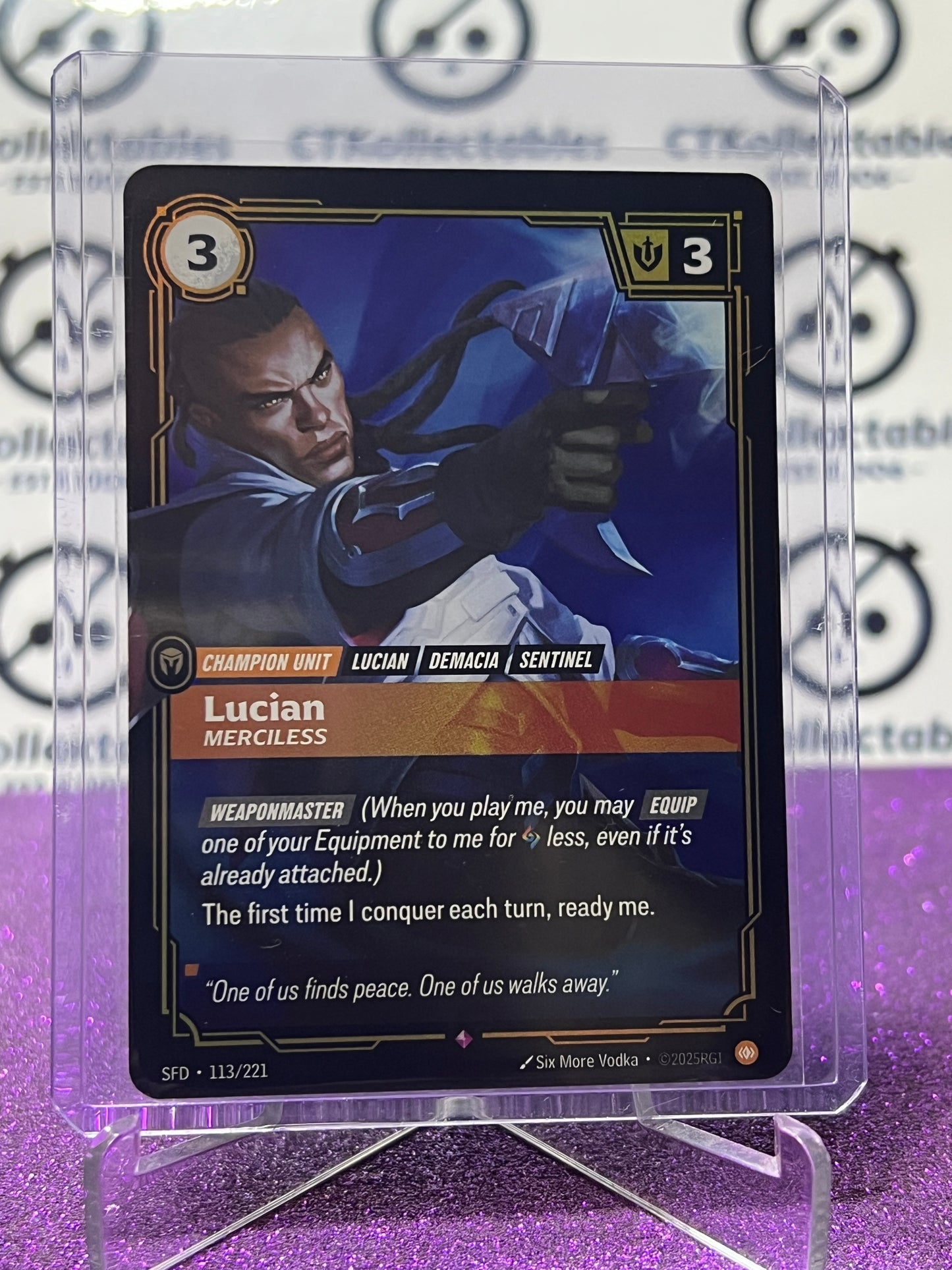 2026 RIFTBOUND LEAGUE OF LEGENDS SPIRITFORGED LUCIAN # 113/221  FOIL TRADING GAME CARD