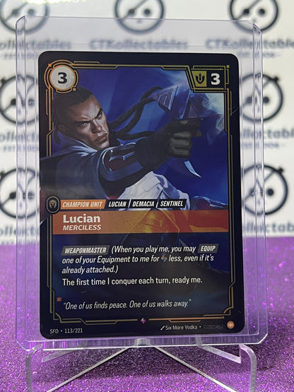 2026 RIFTBOUND LEAGUE OF LEGENDS SPIRITFORGED LUCIAN # 113/221  FOIL TRADING GAME CARD