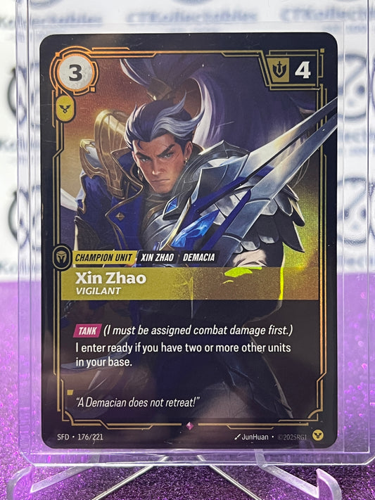 2026 RIFTBOUND LEAGUE OF LEGENDS SPIRITFORGED XIN ZHAO # 176/221  FOIL TRADING GAME CARD