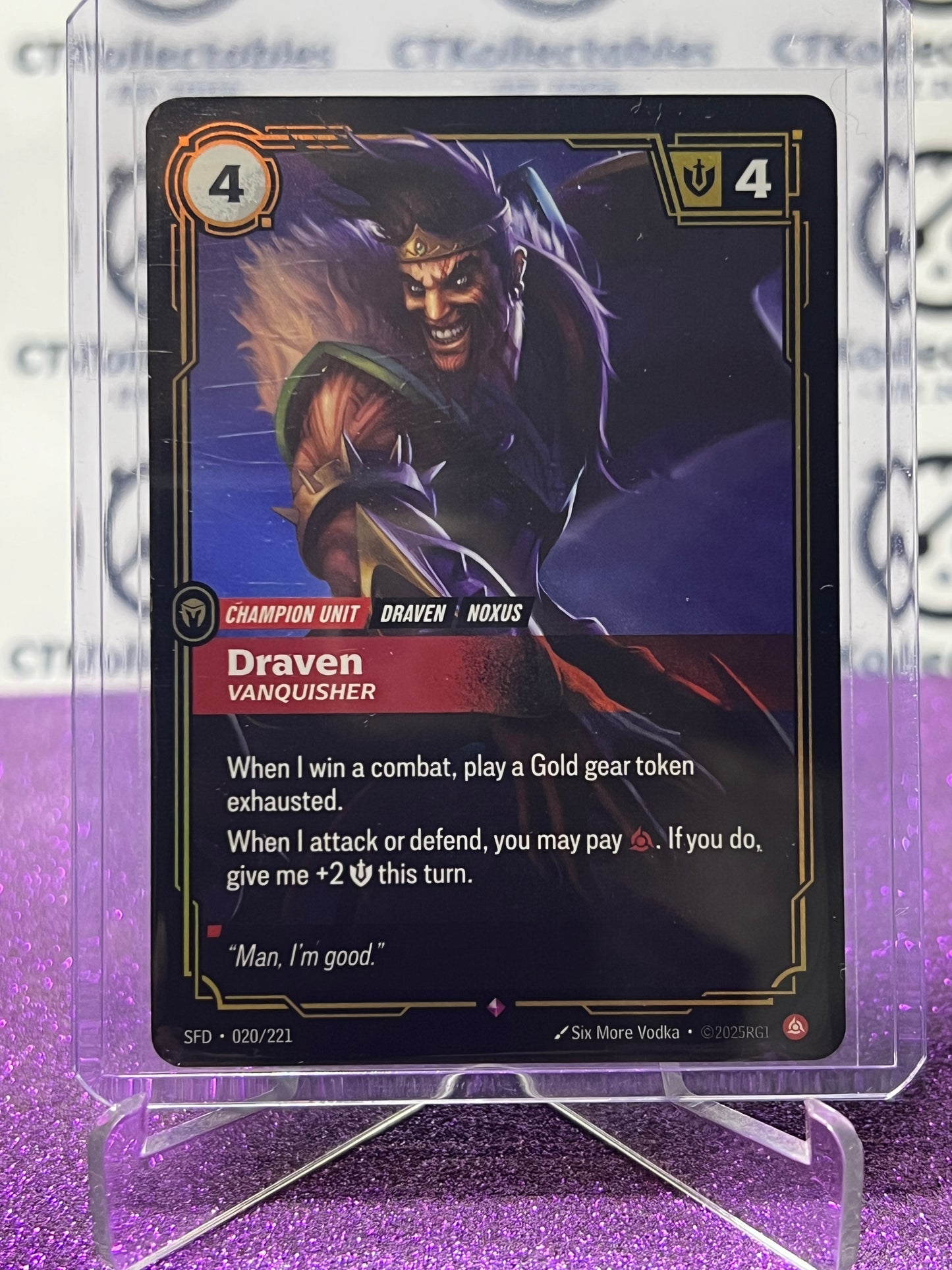 2026 RIFTBOUND LEAGUE OF LEGENDS SPIRITFORGED DRAVEN # 020/221  FOIL TRADING GAME CARD