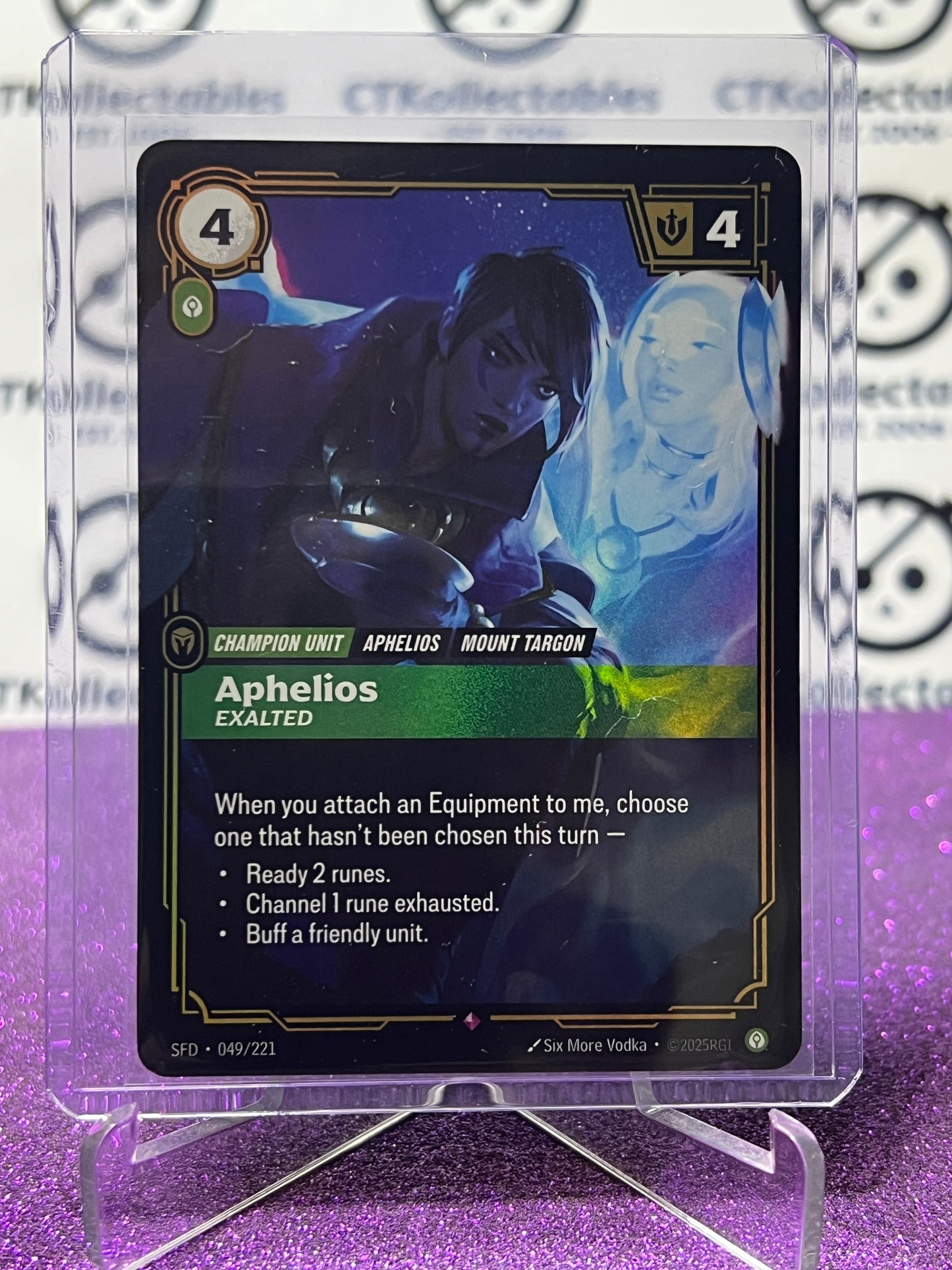 2026 RIFTBOUND LEAGUE OF LEGENDS SPIRITFORGED APHELIOS # 049/221  FOIL TRADING GAME CARD