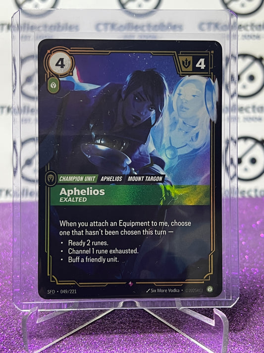 2026 RIFTBOUND LEAGUE OF LEGENDS SPIRITFORGED APHELIOS # 049/221  FOIL TRADING GAME CARD