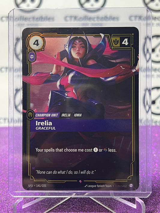 2026 RIFTBOUND LEAGUE OF LEGENDS SPIRITFORGED IRELIA # 141/221  FOIL TRADING GAME CARD