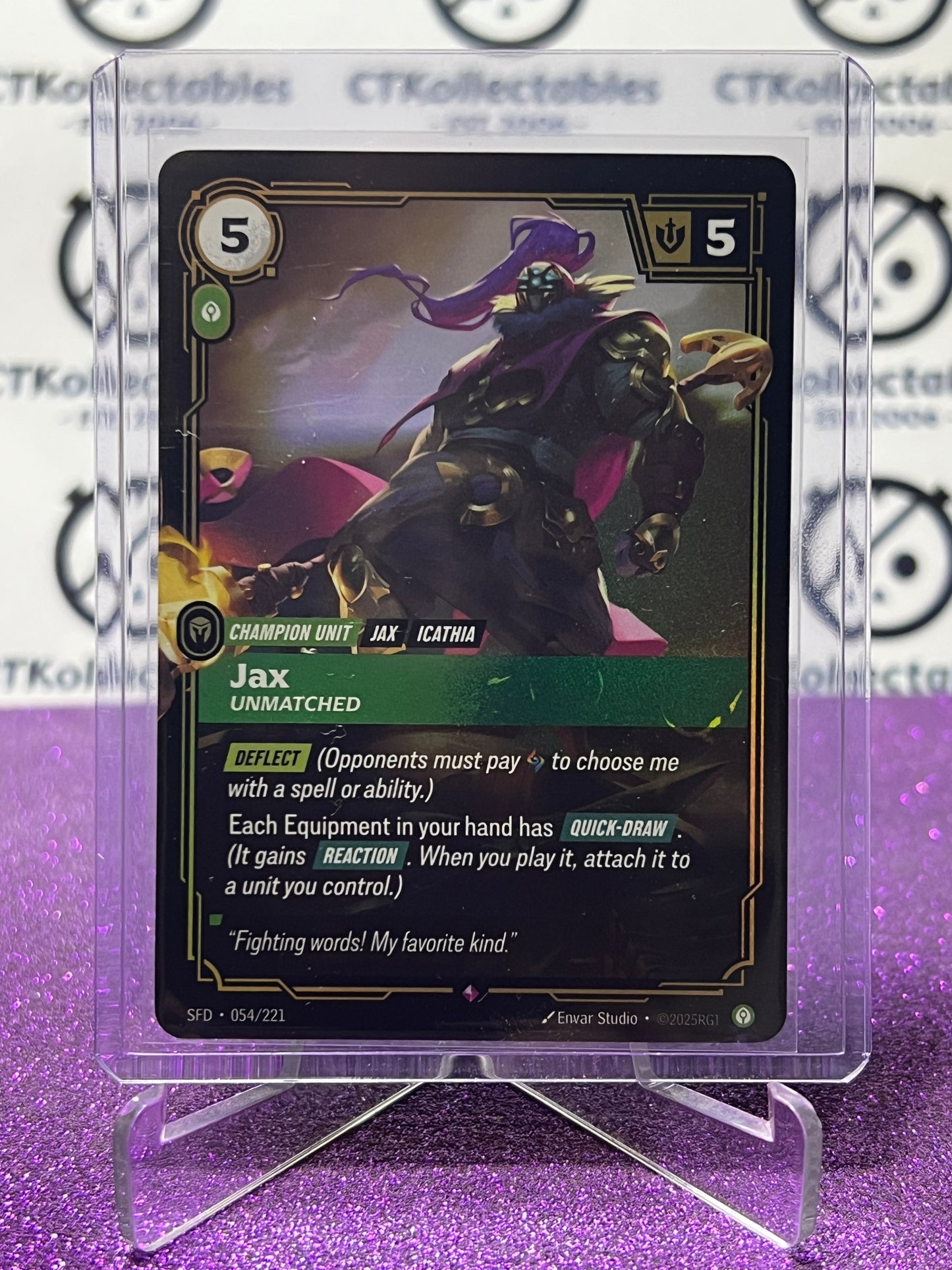 2026 RIFTBOUND LEAGUE OF LEGENDS SPIRITFORGED JAX # 054/221  FOIL TRADING GAME CARD