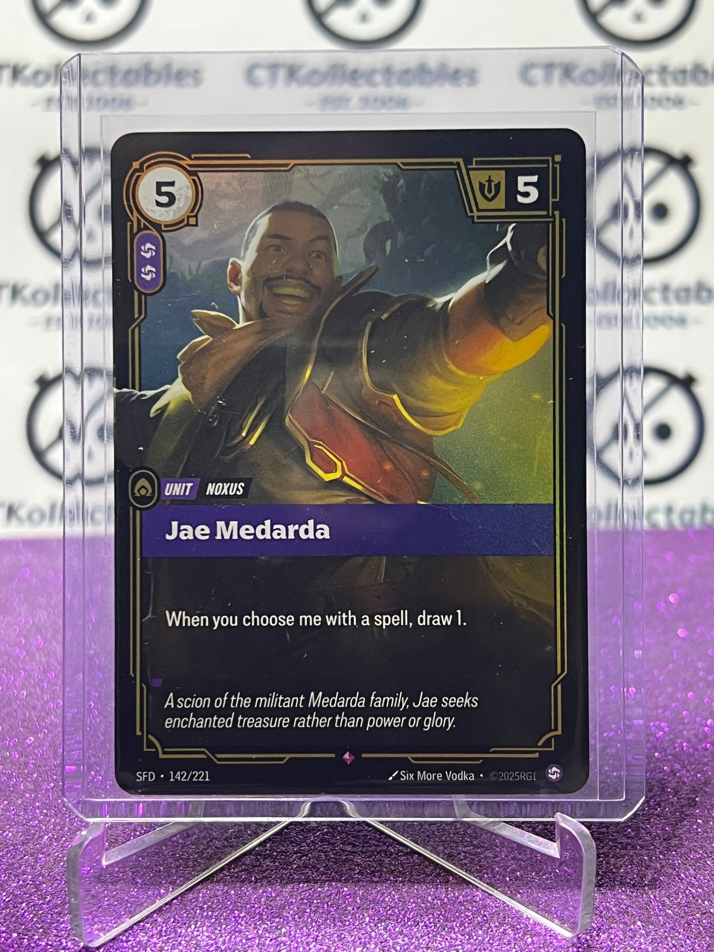 2026 RIFTBOUND LEAGUE OF LEGENDS SPIRITFORGED JAE MEDARDA # 142/221  FOIL TRADING GAME CARD