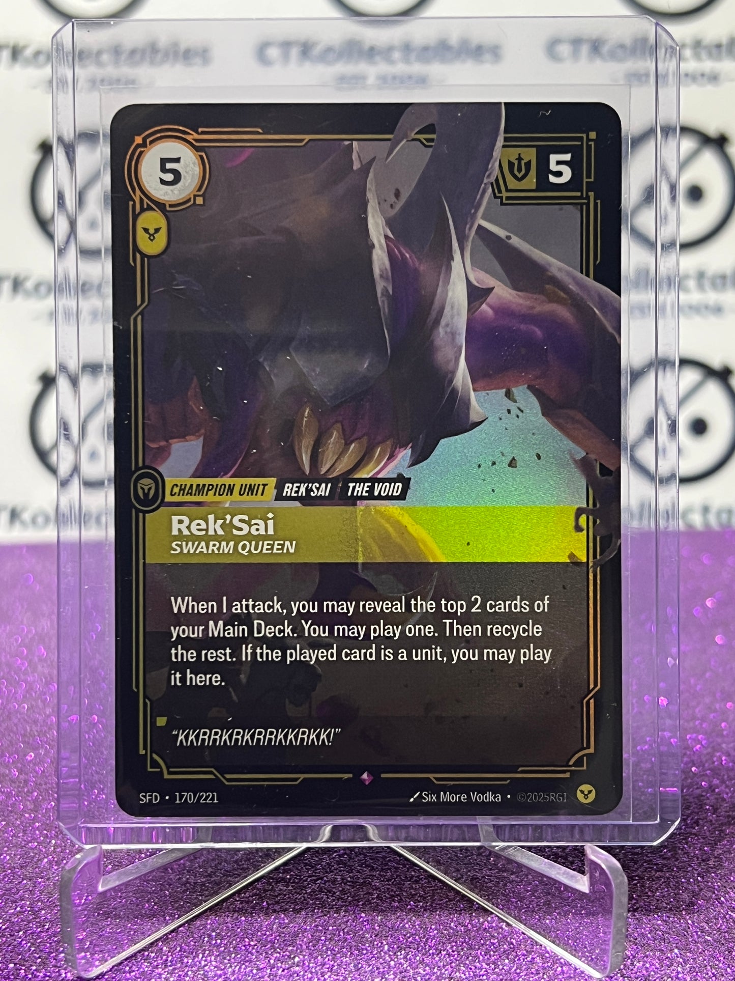 2026 RIFTBOUND LEAGUE OF LEGENDS SPIRITFORGED REK'SAI # 170/221  FOIL TRADING GAME CARD