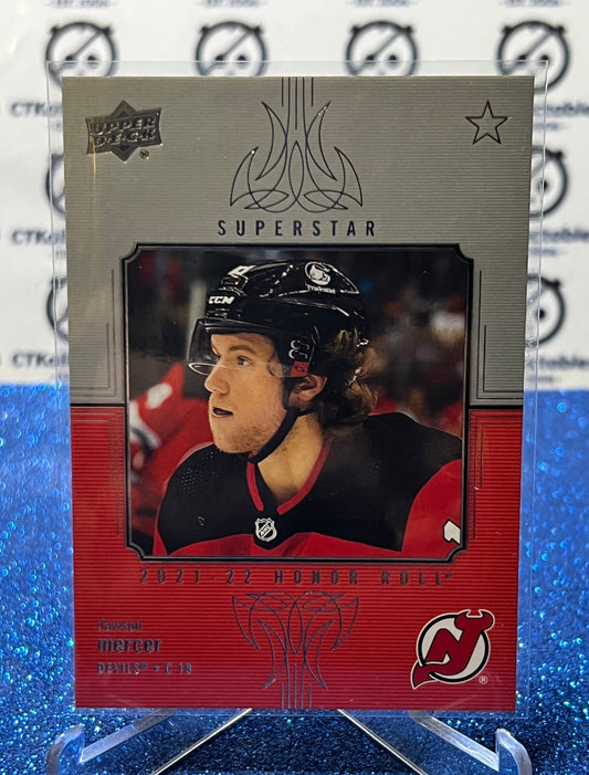 2021-22 UPPER DECK DAWSON MERCER # HR-60 ROOKIE NEW JERSEY DEVILS  HOCKEY CARD