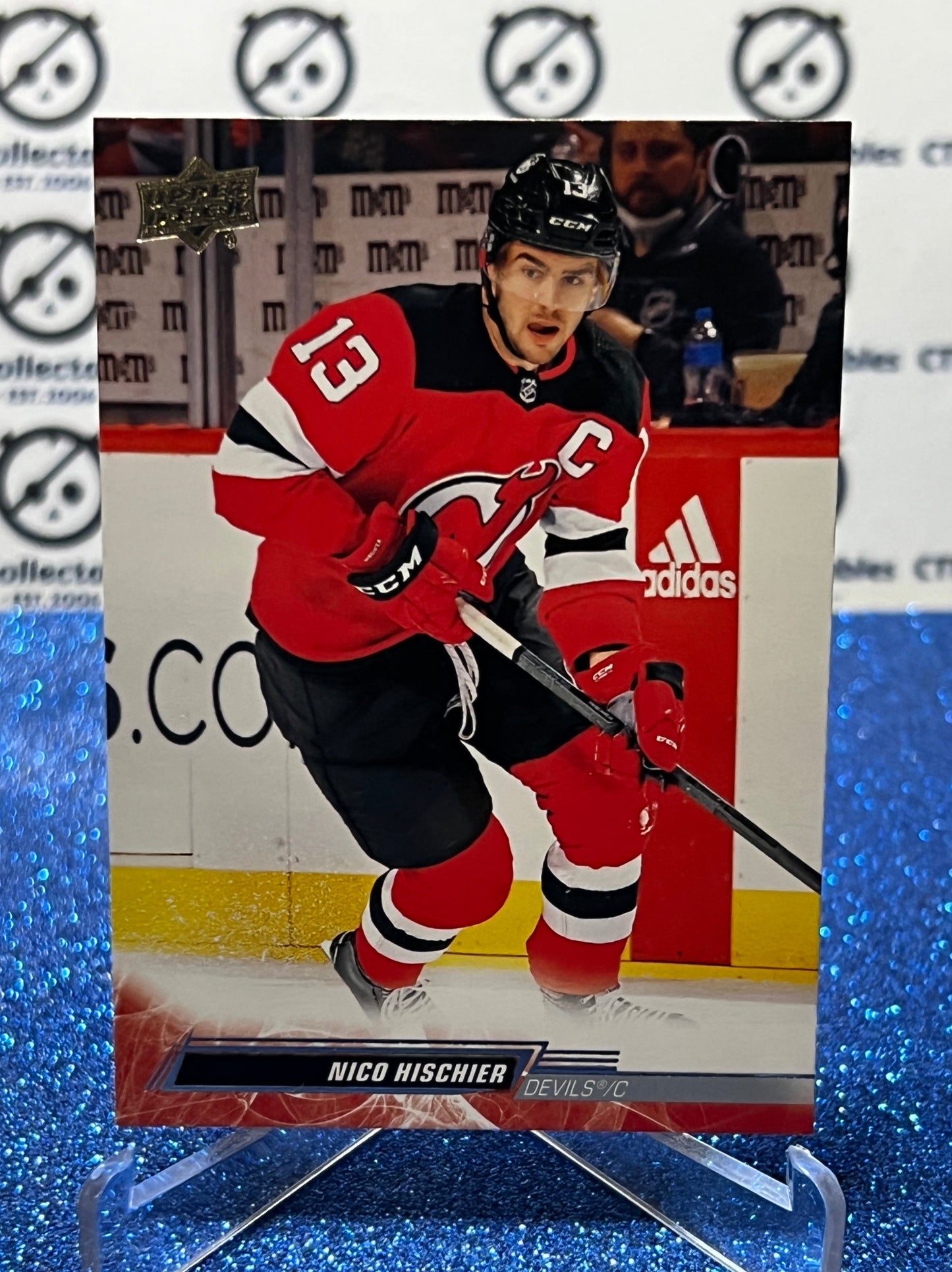 2022-23 UPPER DECK NICO HISCHIER # 109 NEW JERSEY DEVILS  HOCKEY CARD