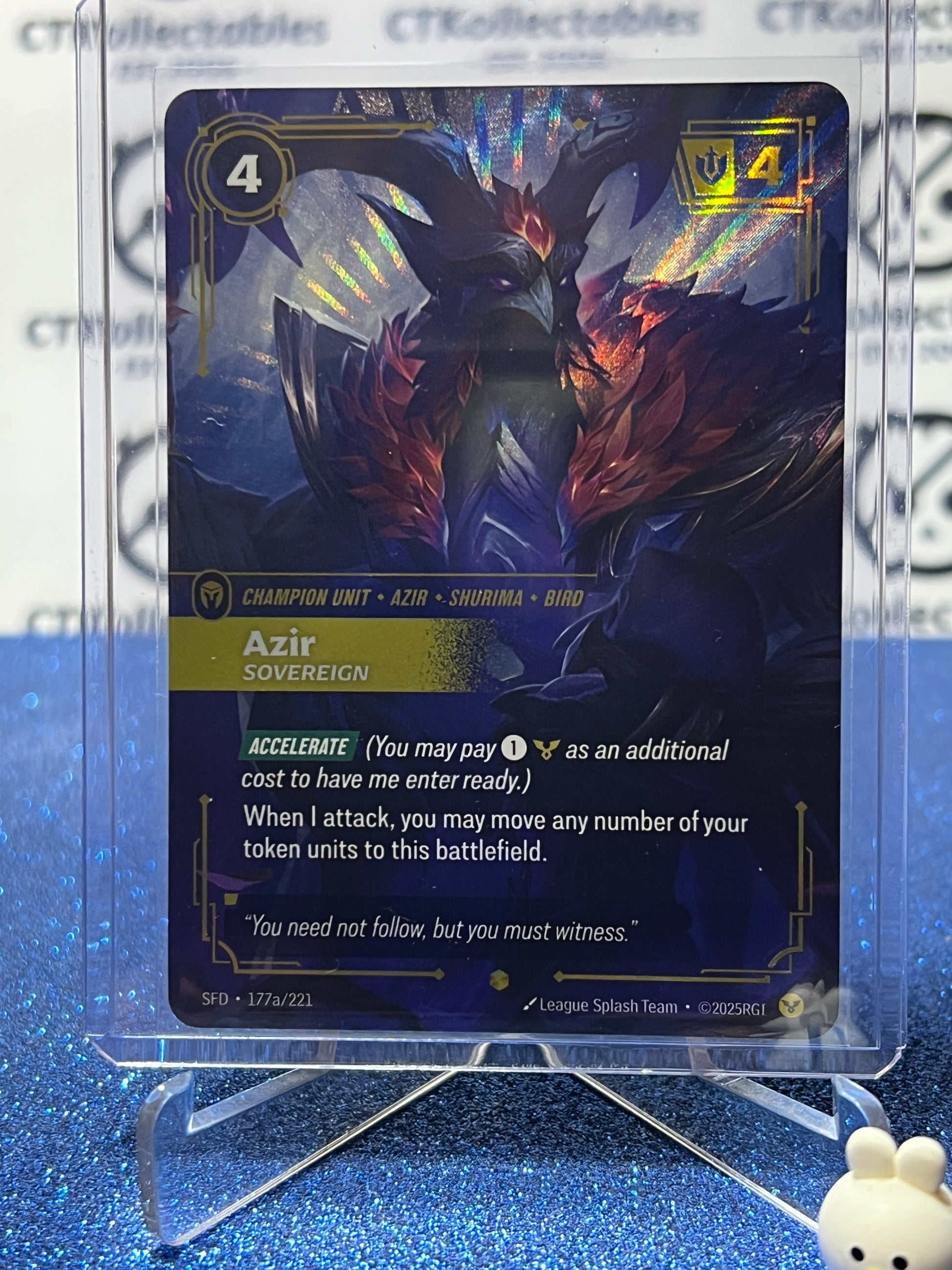 2026 RIFTBOUND LEAGUE OF LEGENDS SPIRITFORGED AZIR # 177a/221 FOIL TRA ...
