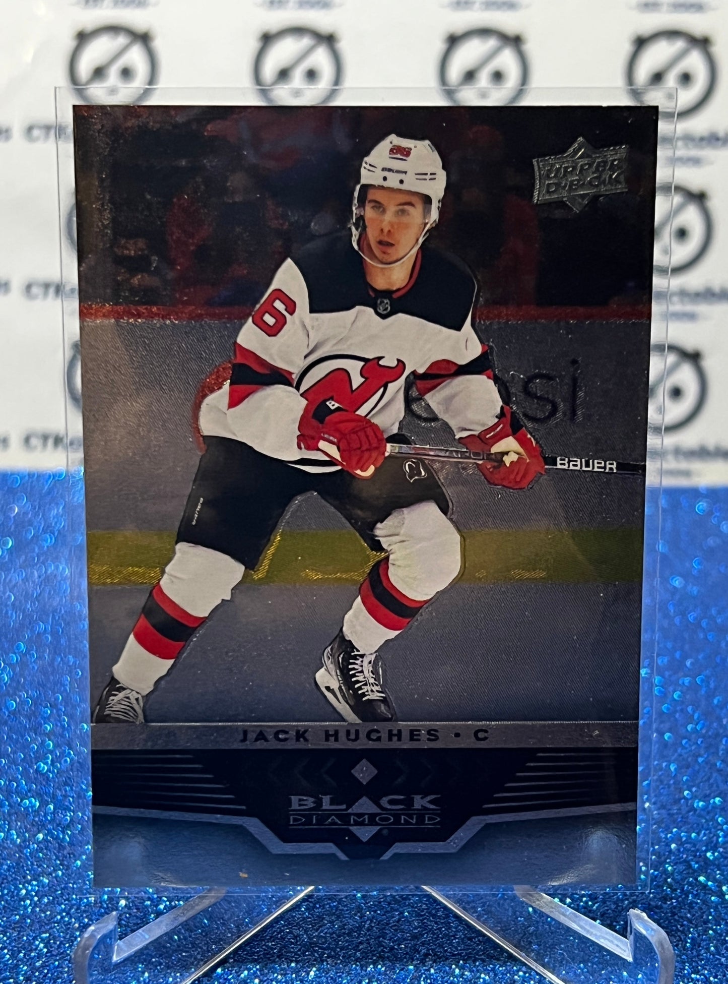 2021-22 UPPER DECK BLACK DIAMOND JACK HUGHES # BD-1   NEW JERSEY DEVILS  HOCKEY CARD