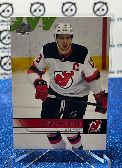 2021-22 UPPER DECK NICO HISCHIER # T-42 RETRO NEW JERSEY DEVILS  HOCKEY CARD