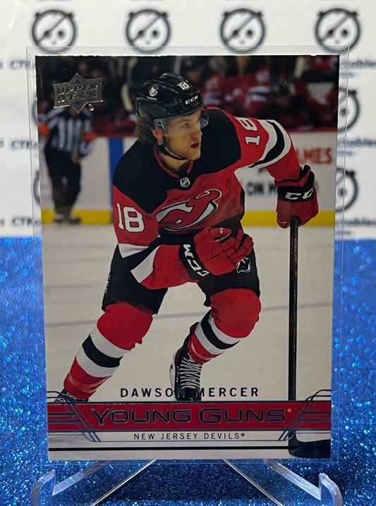 2021-22 UPPER DECK DAWSON MERCER # T-80 YOUNG GUNS ROOKIE NEW JERSEY DEVILS  HOCKEY CARD