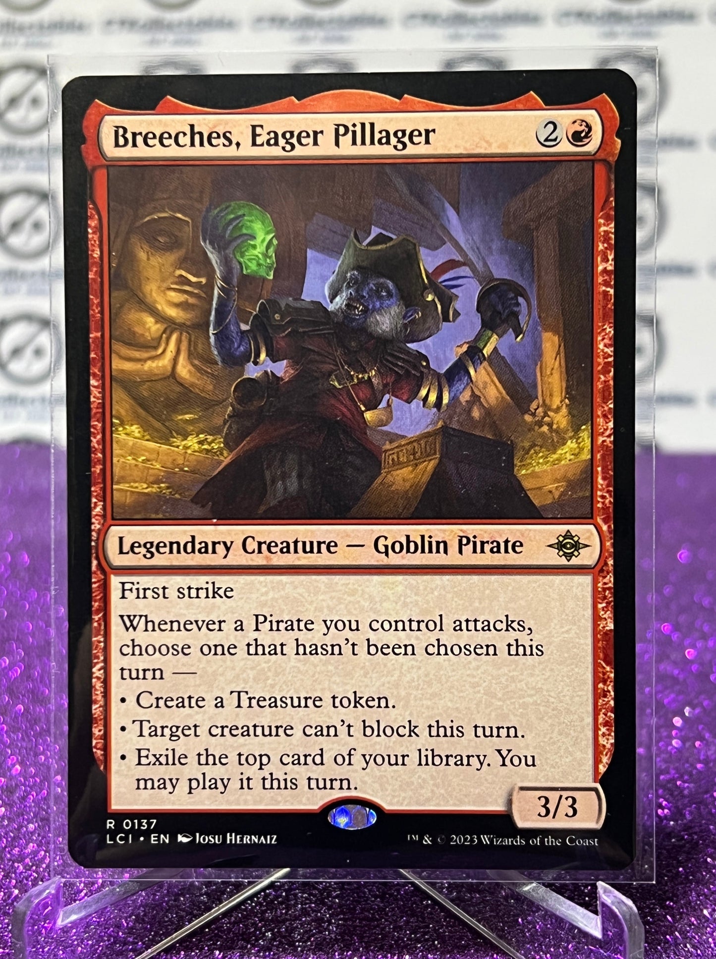 2023 MAGIC THE GATHERING THE LOST CAVERNS OF IXALAN # R 0137 LEGENDARY CREATURE - GOBLIN PIRATE BREECHES, EAGER PILLAGER CARD