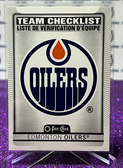 2021-22 O-PEE-CHEE TEAM CHECKLIST # 562  EDMONTON OILERS HOCKEY NHL CARD