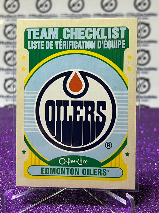 2021-22 O-PEE-CHEE TEAM CHECKLIST # 562 RETRO EDMONTON OILERS HOCKEY NHL CARD