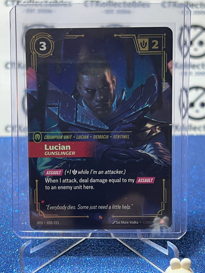 2026 RIFTBOUND LEAGUE OF LEGENDS SPIRITFORGED LUCIAN # 028/221  FOIL TRADING GAME CARD