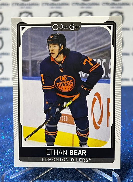 2021-22 O-PEE-CHEE ETHAN BEAR # 413  EDMONTON OILERS HOCKEY NHL CARD