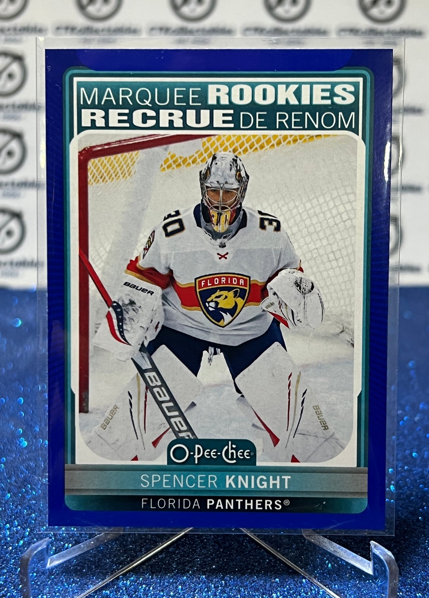 2021-22 O-PEE-CHEE SPENCER KNIGHT # 505 MARQUEE ROOKIE BLUE PARALLEL  FLORIDA PANTHERS NHL HOCKEY CARD