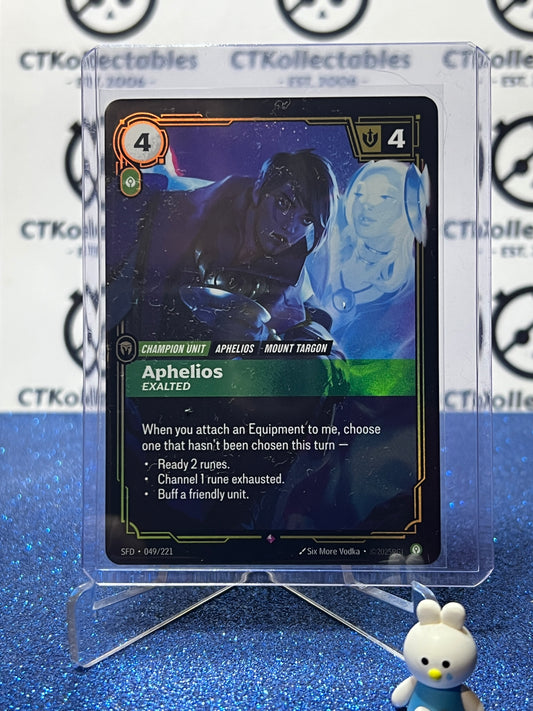 2026 RIFTBOUND LEAGUE OF LEGENDS SPIRITFORGED APHELIOS # 049/221  FOIL TRADING GAME CARD