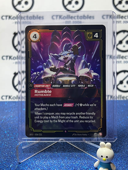 2026 RIFTBOUND LEAGUE OF LEGENDS SPIRITFORGED RUMBLE # 026/221  FOIL TRADING GAME CARD
