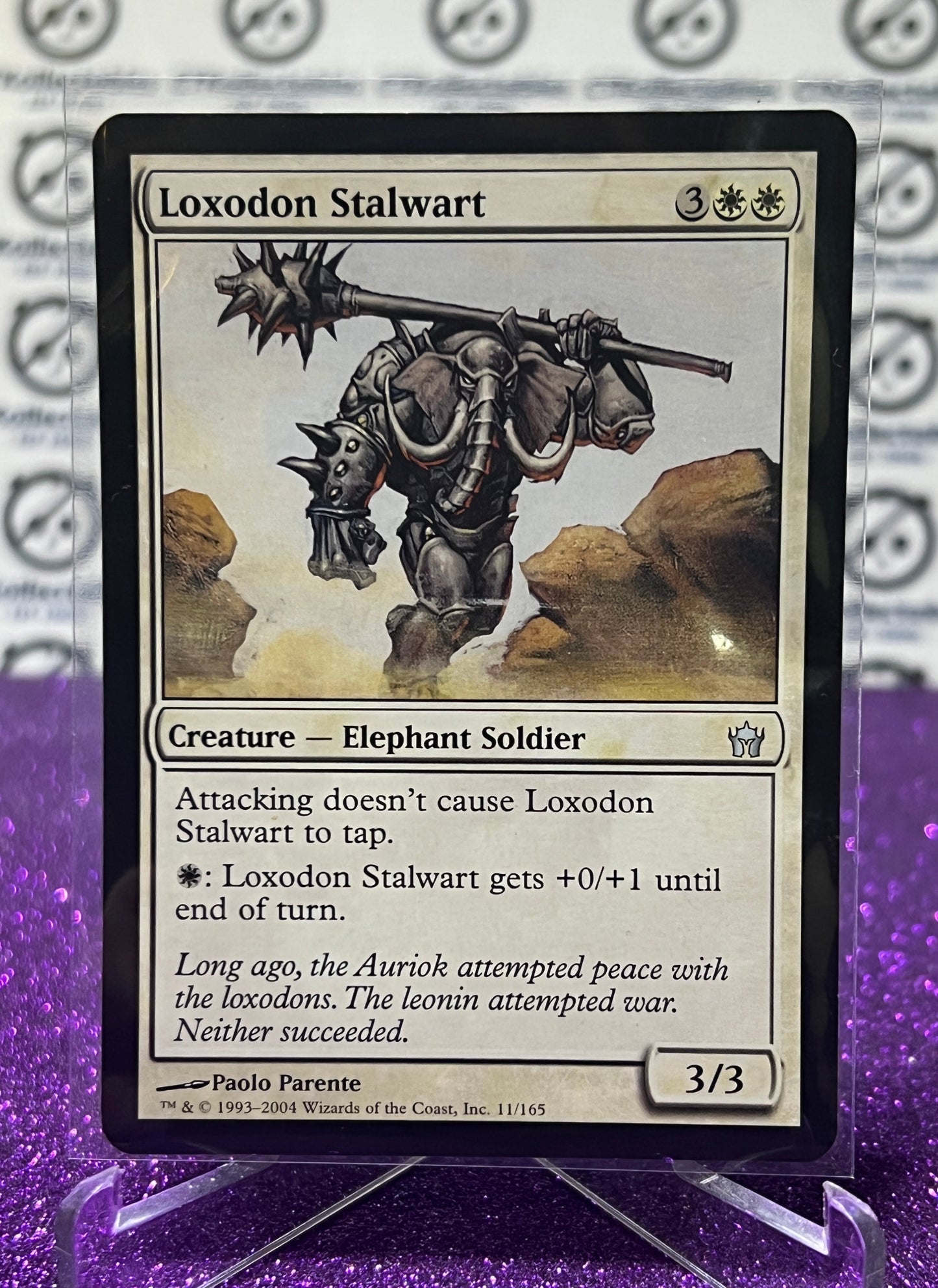 2004 MAGIC THE GATHERING LOXODON STALWART CREATURE - ELEPHANT SOLDIER # 11/165 FIFTH DAWN