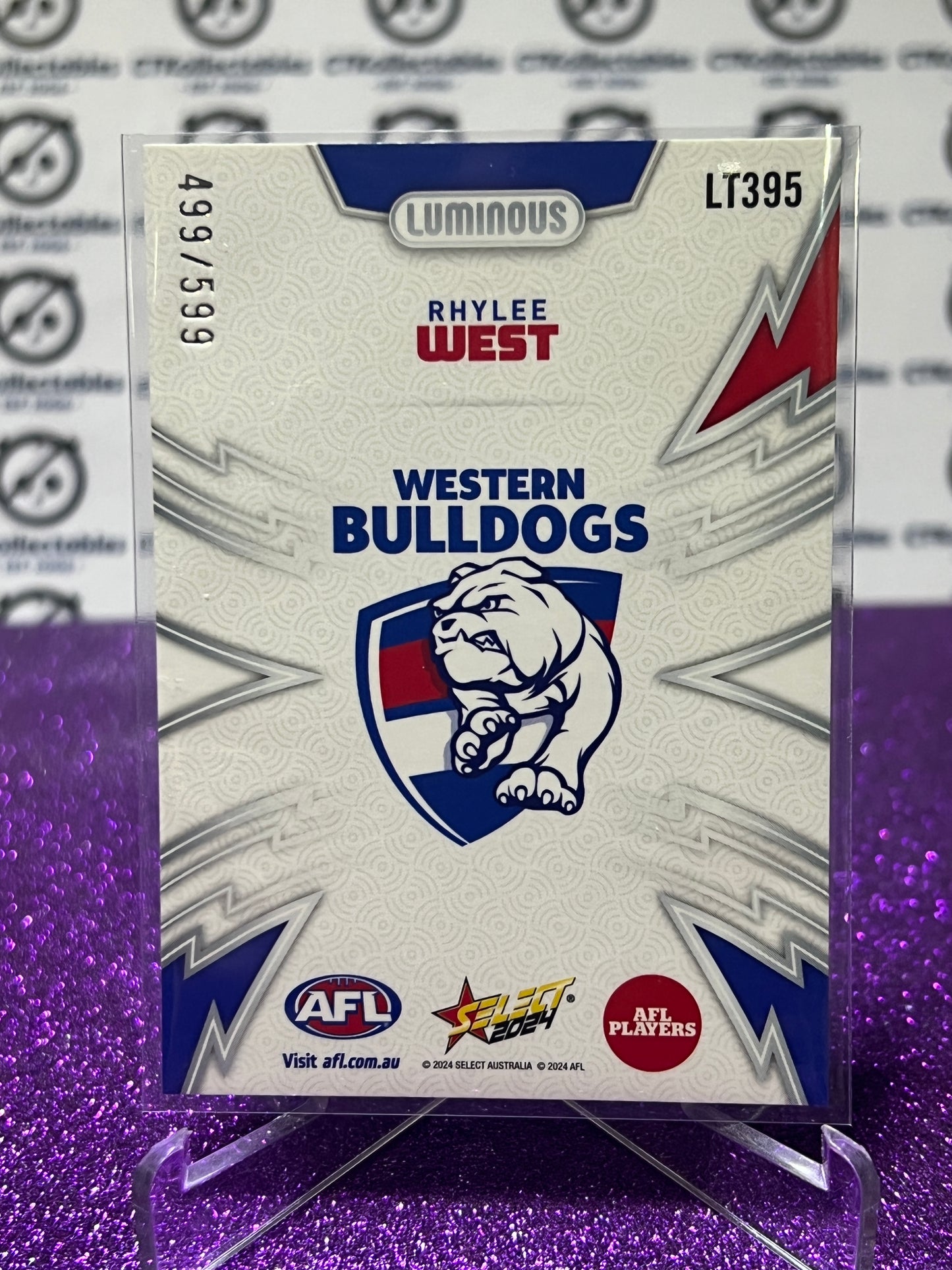 2024 AFL FOOTY STARS LUMINOUS THUNDERBOLT RHYLEE WEST # LT385 BULLDOGS /599