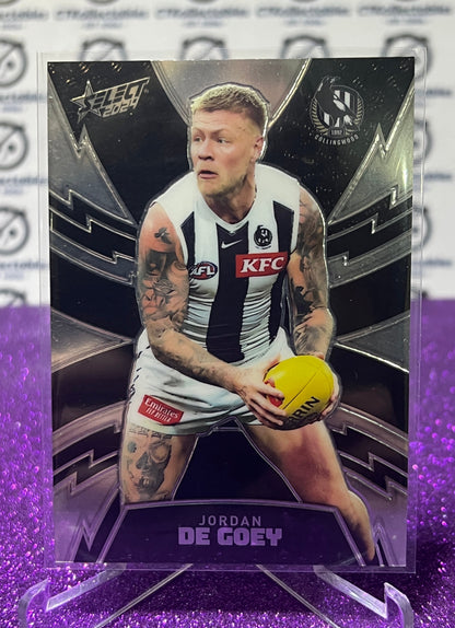2024 AFL FOOTY STARS LUMINOUS THUNDERBOLT JORDAN DE GOEY # LT71 MAGPIES /599