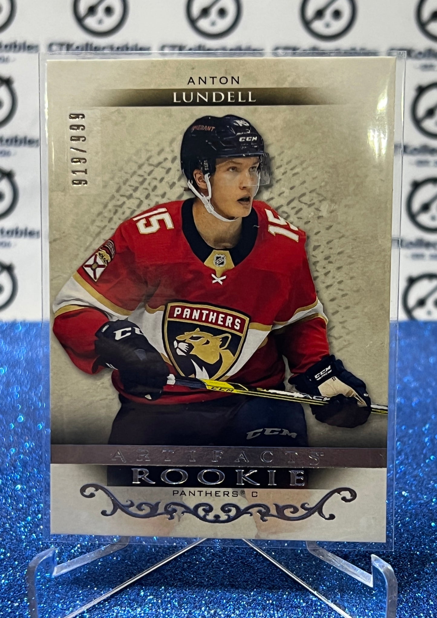2021-22 UPPER DECK ARTIFACTS  ANTON LUNDELL # RED193 ROOKIE /999  FLORIDA PANTHERS HOCKEY CARD