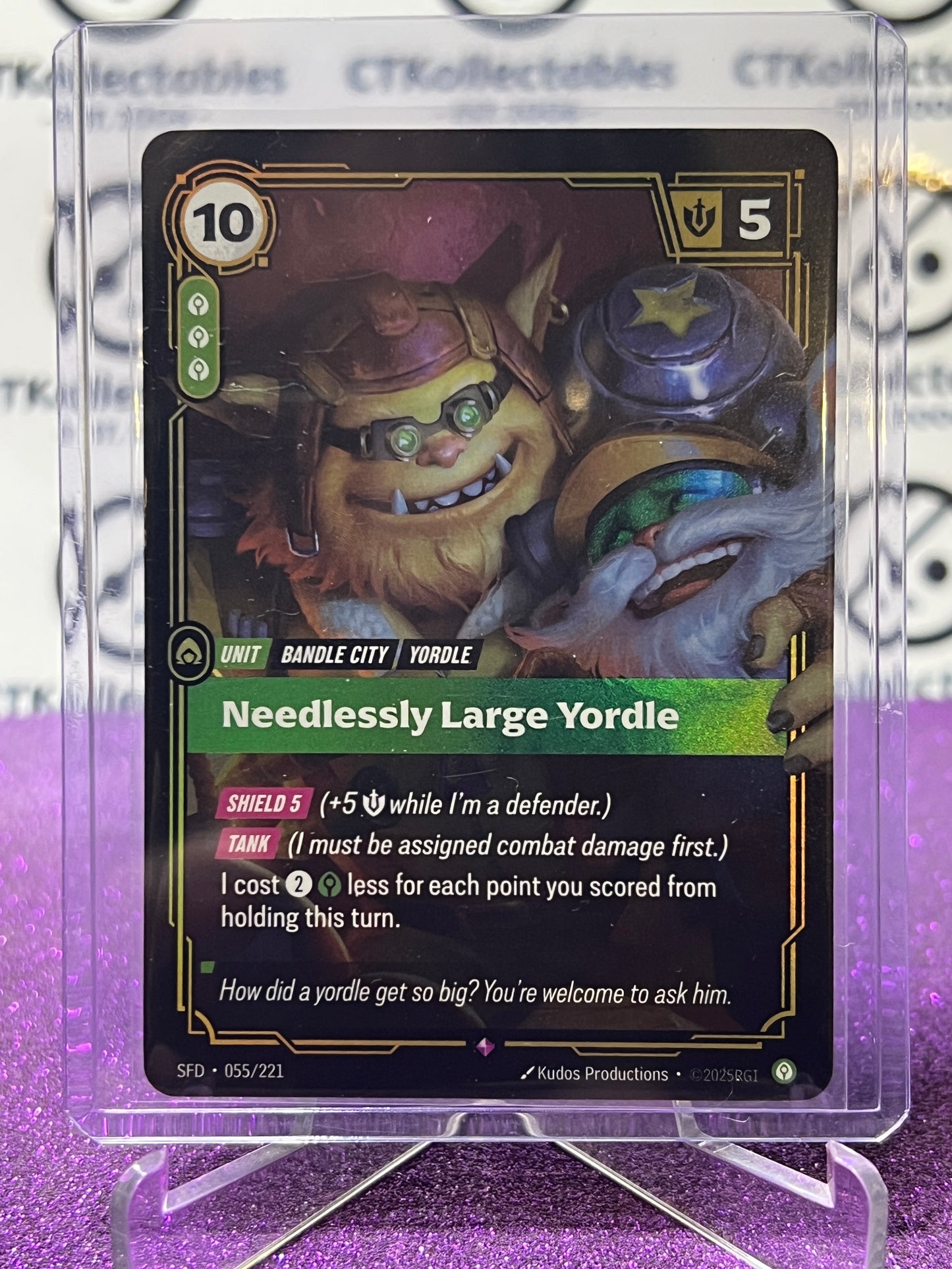 2026 RIFTBOUND LEAGUE OF LEGENDS SPIRITFORGED NEEDLESSLY LARGE YORDLE # 055/221  FOIL TRADING GAME CARD